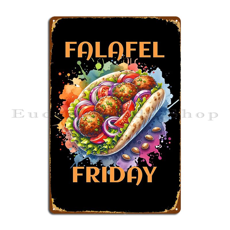 Home Cinema Wall Design - Placa de Metal de Falafel Friday