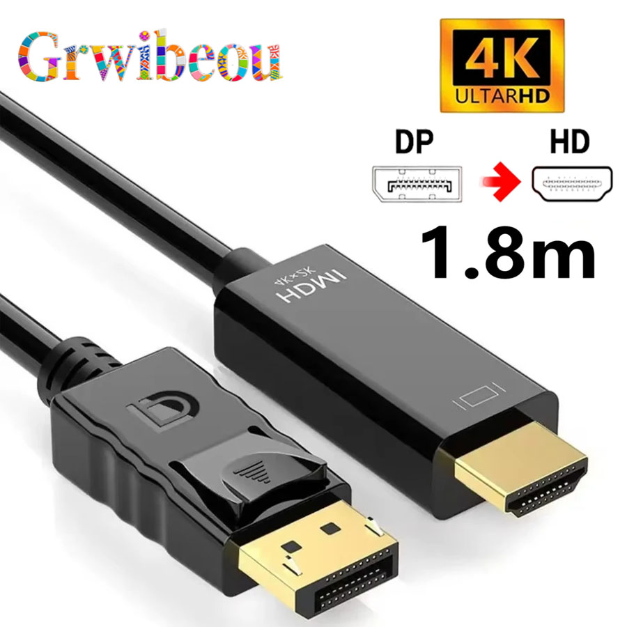 Home Cinema Projector 4K - Adaptador Compatible con DisplayPort a HDMI