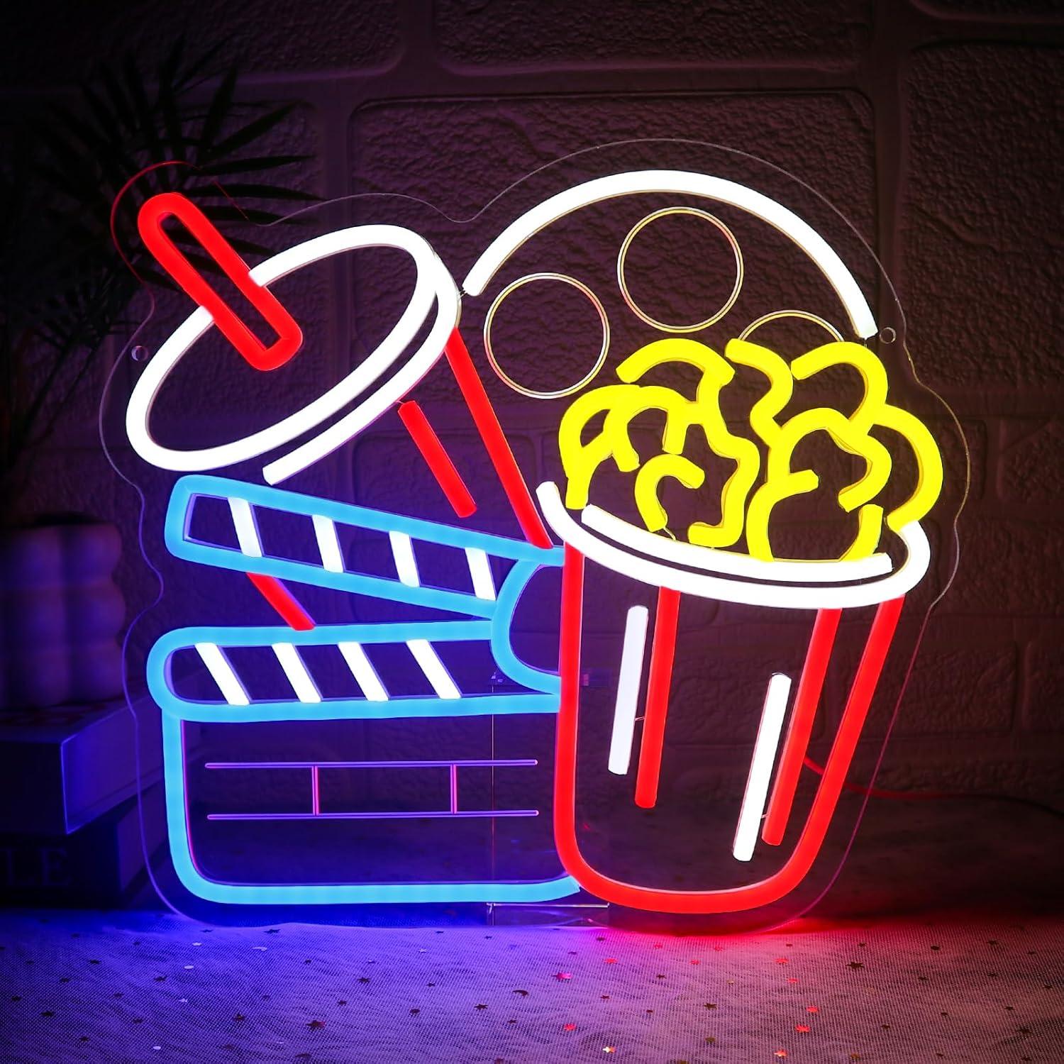 Home Cinema Wall Lights - Letrero Luminoso LED Regulable con Diseño