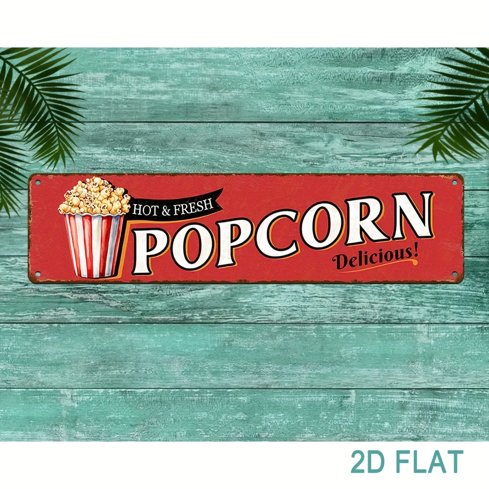 Home Cinema Wall Design - Letrero Vintage de Aluminio para Palomitas