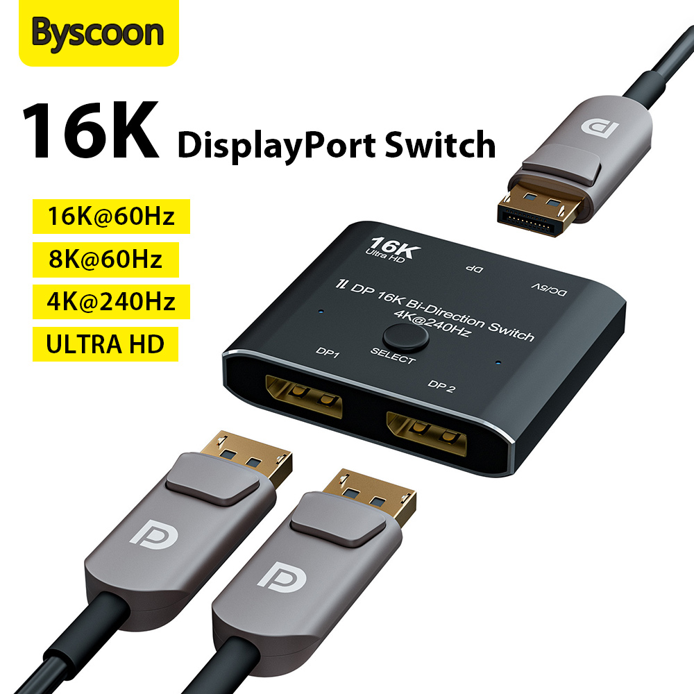Home Cinema Projector 4K - Conmutador DisplayPort 16K bidireccional DP 2.0,