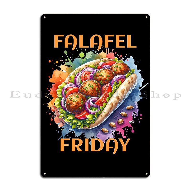 Placa de Metal de Falafel Frid - Home Cinema Wall Design reseña y precio