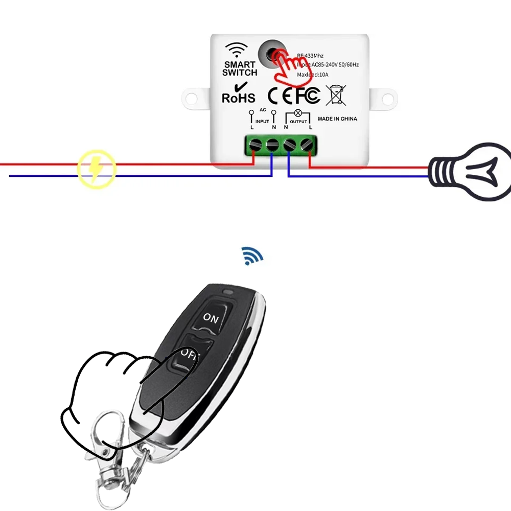 RF 433MHz interruptor de Contr - Home Cinema Wall Lights reseña y precio