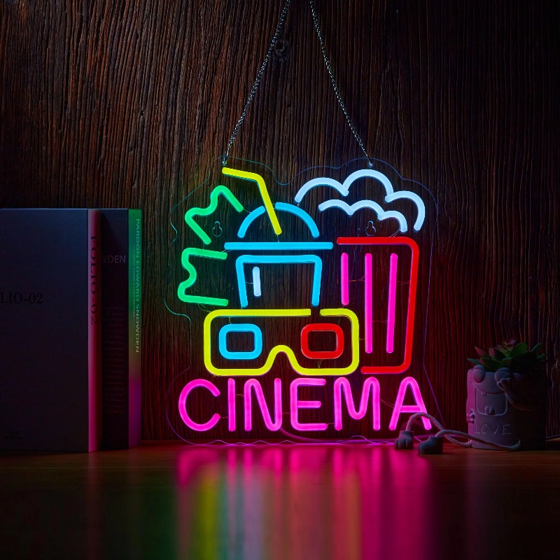 Letrero de neón de cine, letre - Home Cinema Wall Lights reseña y precio