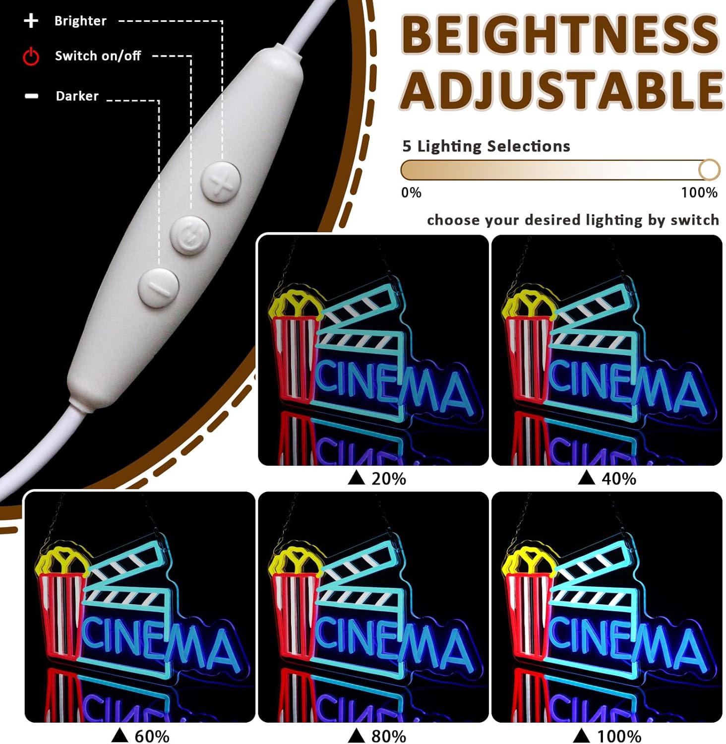 Letrero de Neón LED USB con Di - Home Cinema Wall Lights reseña y precio