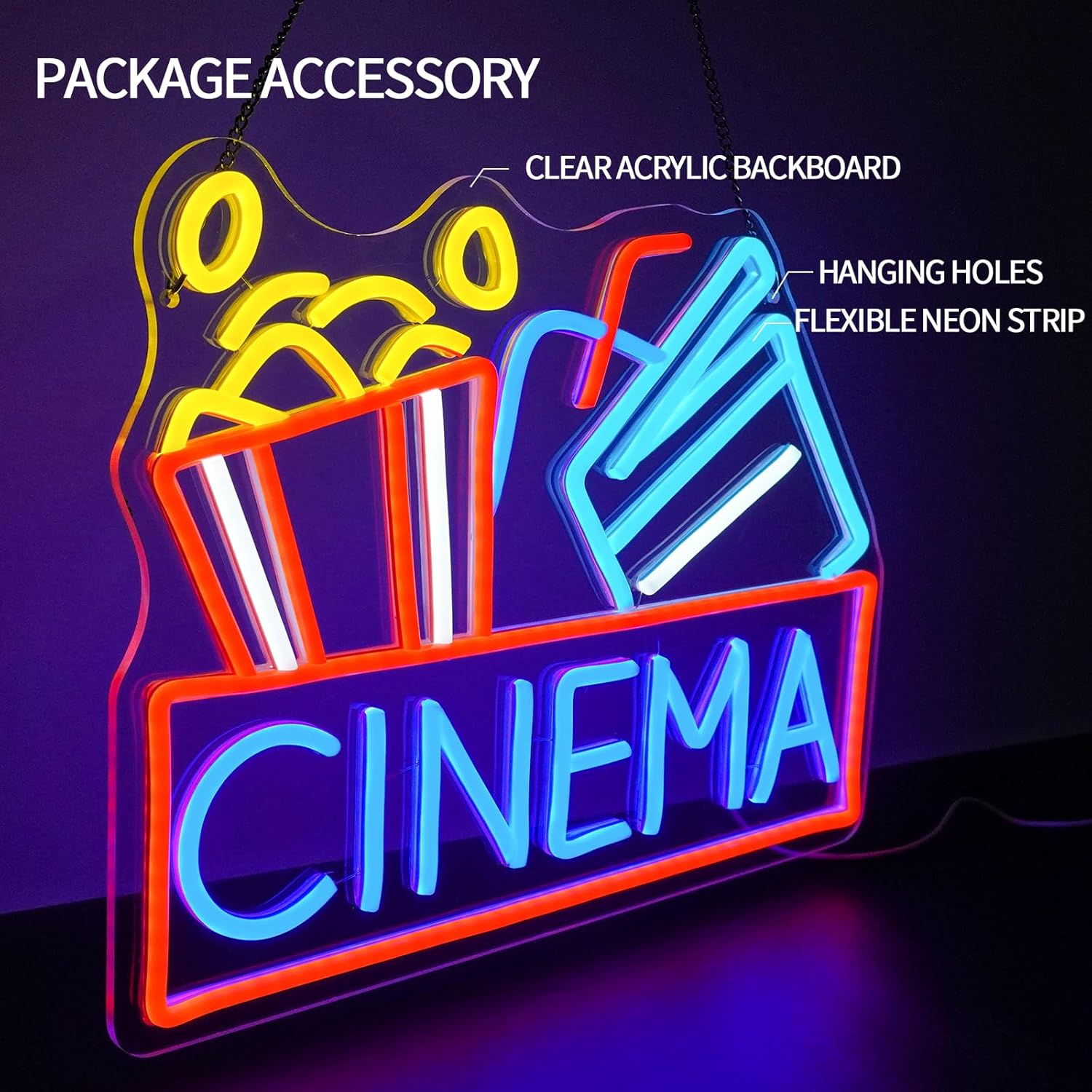 Letrero de neón de cine, luz L - Home Cinema Wall Lights reseña y precio